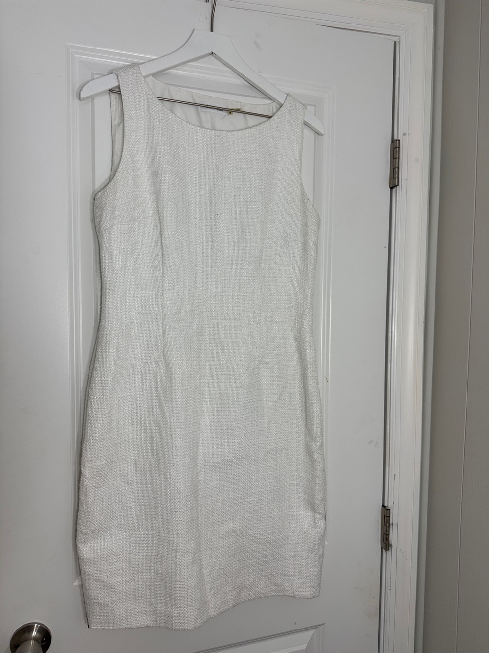 Calvin Klein White Textured Midi Dress